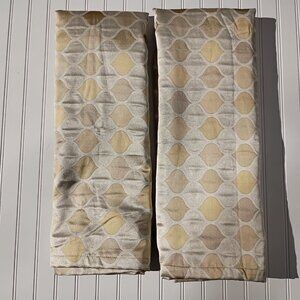 RICHLOOM Riga Curtains 51 x 96 Gold Silver Geometric Art Deco Hollywood Regency